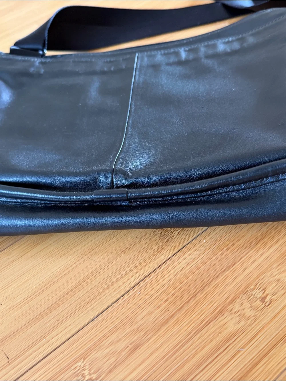 Tumi Black Leather Laptop Messenger Bag